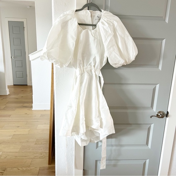 NWT Aje Mimosa Psychedelia Cutout Mini Dress Ivory - Picture 13 of 16